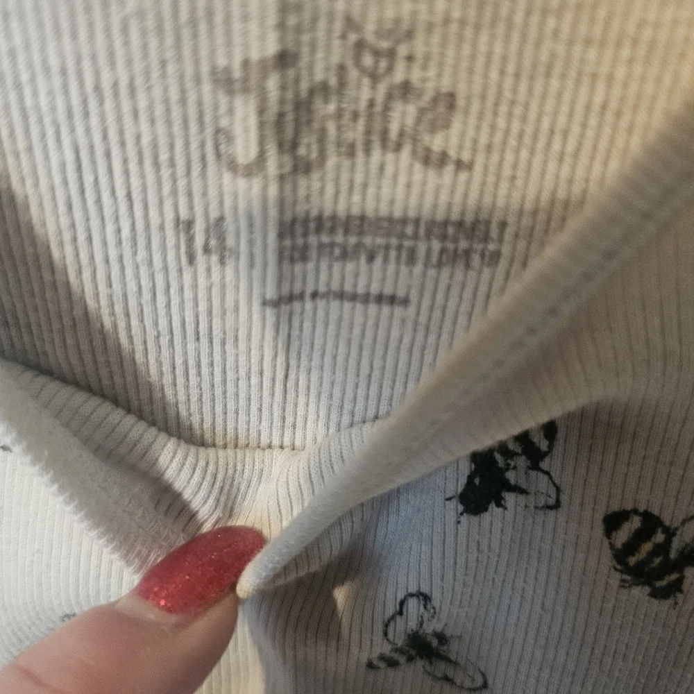 Justice Girls Bee Print White Tank Top Size 14